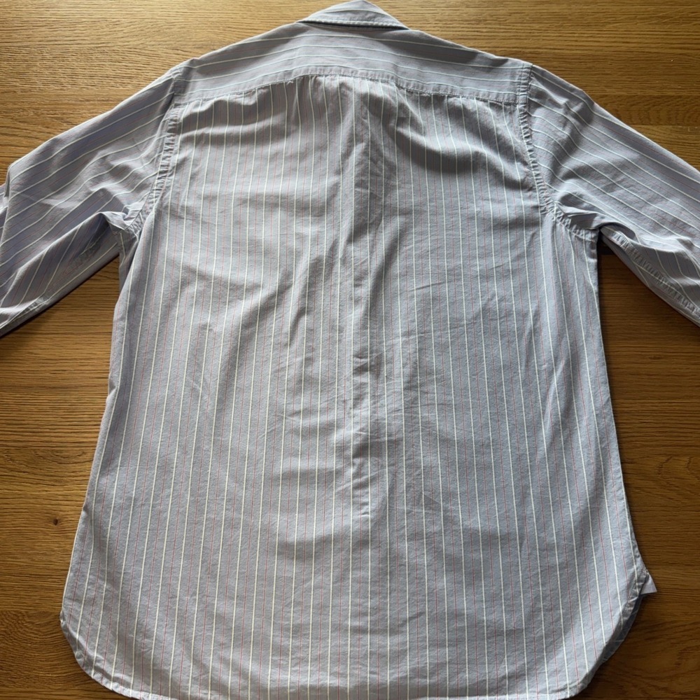 American Eagle Mens Vintage Fit Striped Button Down Shirt Light Blue Medium - Picture 2 of 6